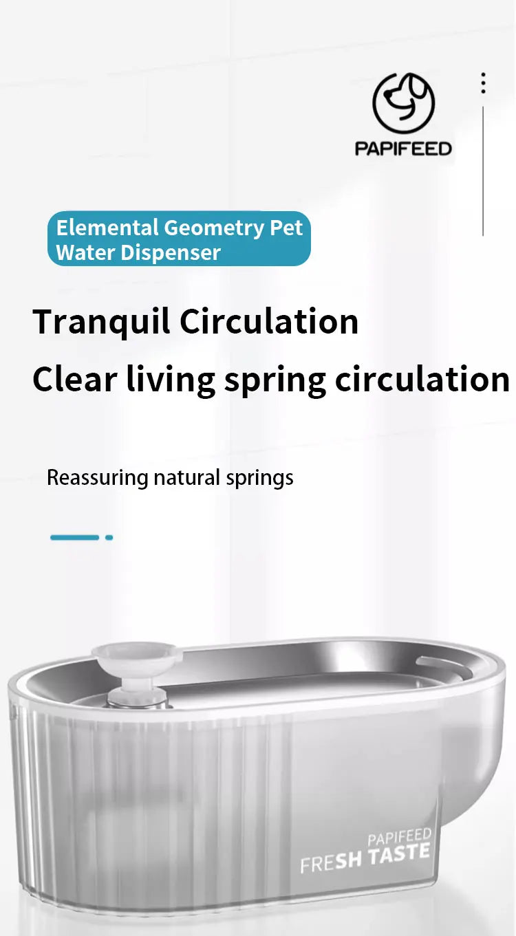 PAPIFEED cat water dispenser pet intelligent water dispenser live water automatic circulation flow water dog drinker