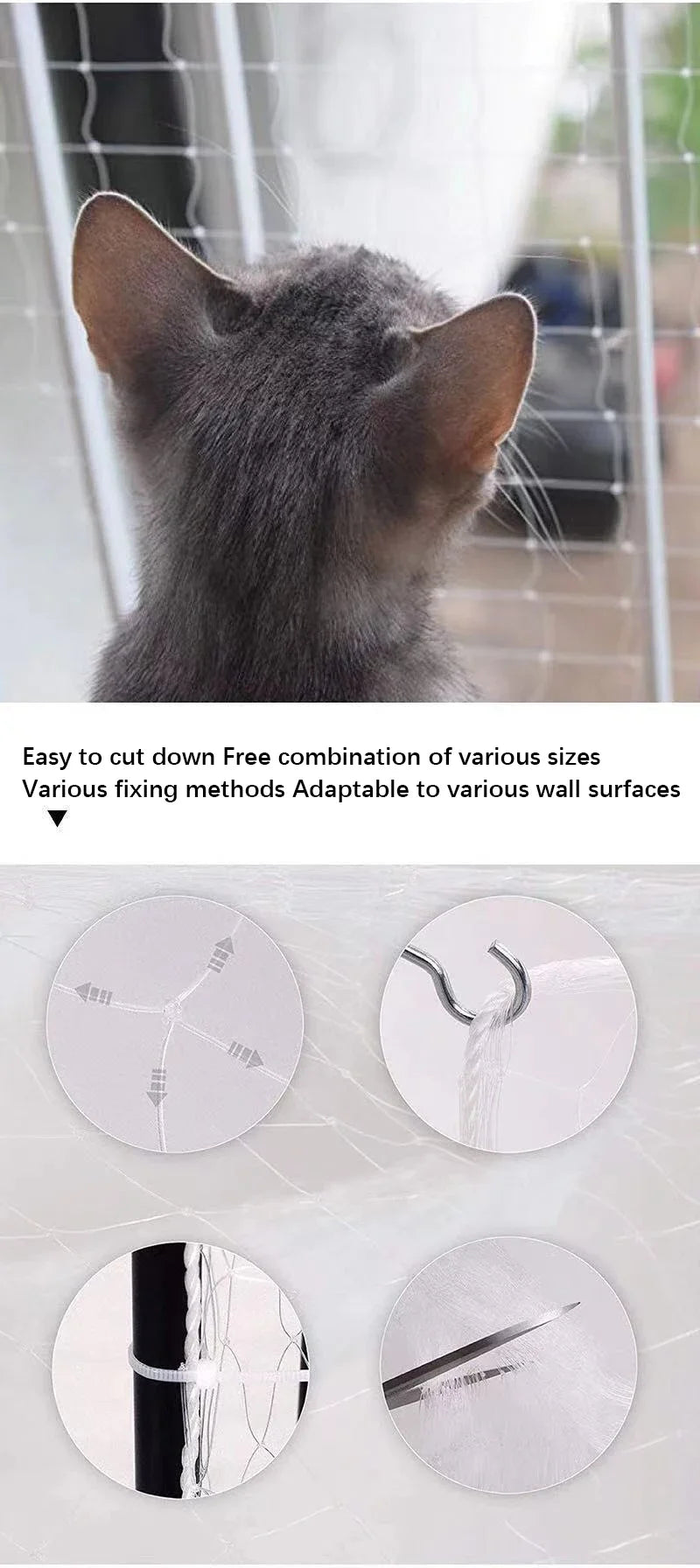 New Pet Protective Cover Cat Dog Net Plastic Nylon Steel Wire Grid Garden Balcony Safety Fall Prevention Netting Pet Products