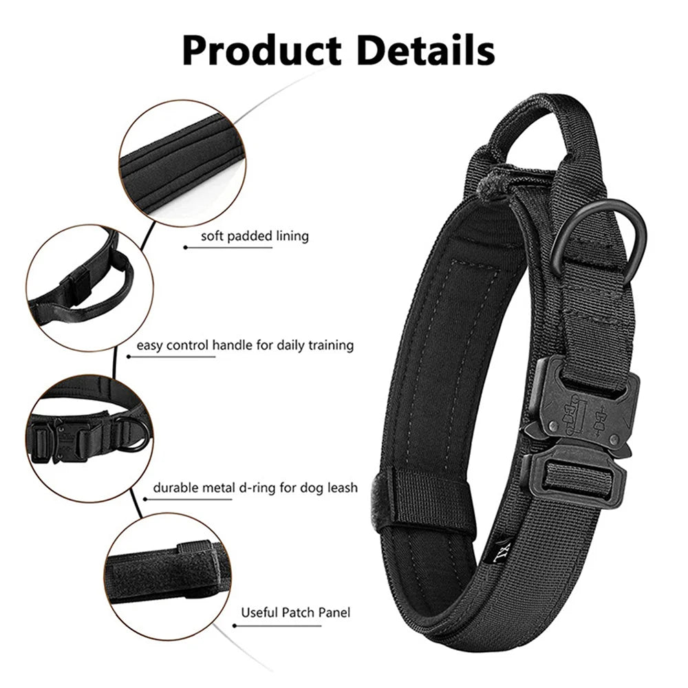 Tactical Dog Harness Leash Set Dog Collar Military Large Tactical Vest for German Shepherd Pet Accessories for Medium Large