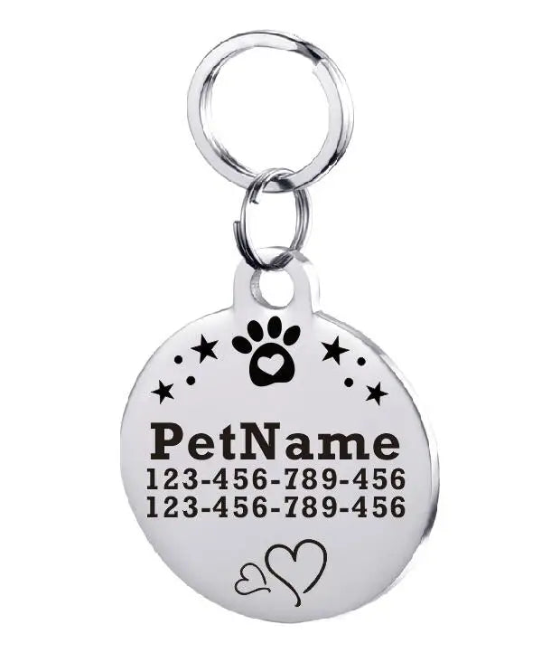 Dog ID Tag For Pet Collar Stainless Stee Accessories Personalized Puppy Cat Dog ID Tag Customized Pet Products Supplies