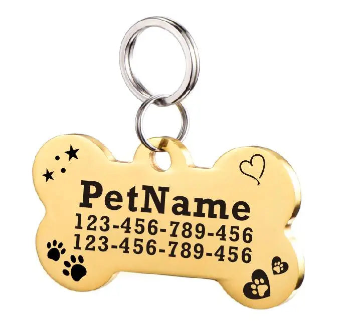 Dog ID Tag For Pet Collar Stainless Stee Accessories Personalized Puppy Cat Dog ID Tag Customized Pet Products Supplies
