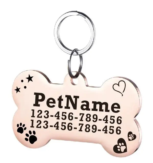 Dog ID Tag For Pet Collar Stainless Stee Accessories Personalized Puppy Cat Dog ID Tag Customized Pet Products Supplies