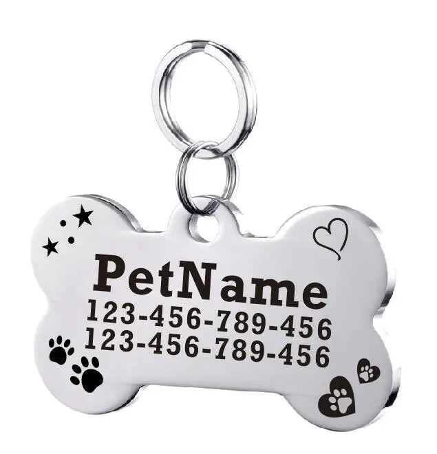 Dog ID Tag For Pet Collar Stainless Stee Accessories Personalized Puppy Cat Dog ID Tag Customized Pet Products Supplies