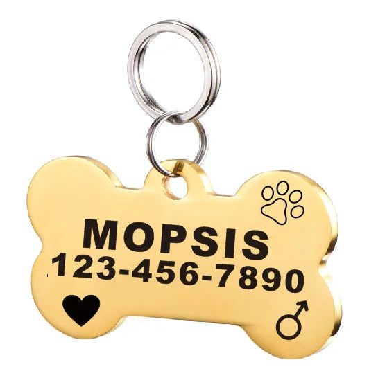 Dog ID Tag For Pet Collar Stainless Stee Accessories Personalized Puppy Cat Dog ID Tag Customized Pet Products Supplies