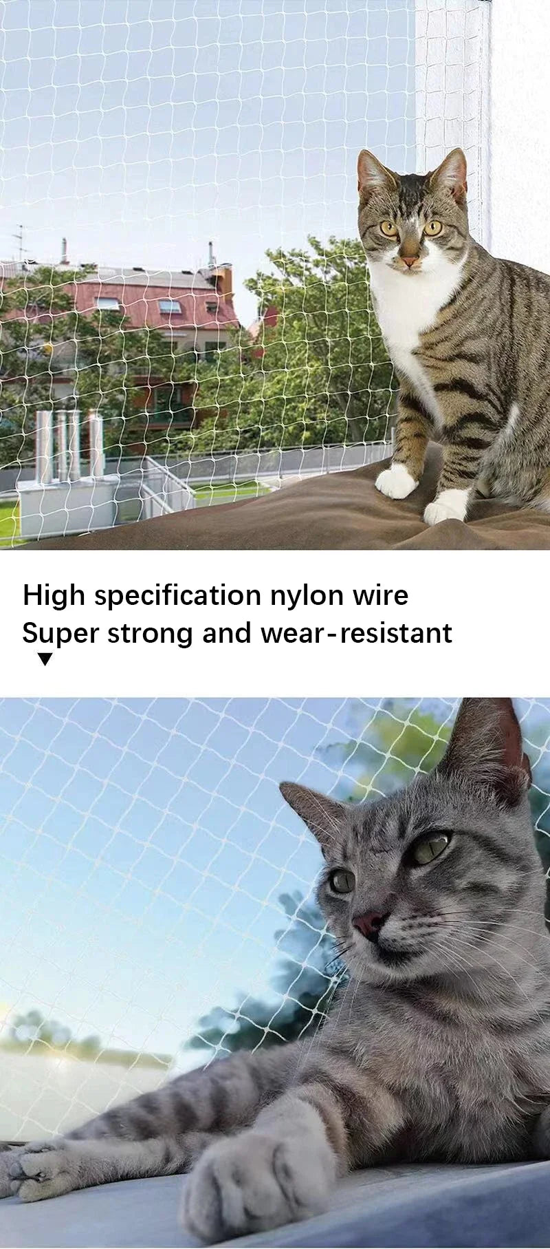 New Pet Protective Cover Cat Dog Net Plastic Nylon Steel Wire Grid Garden Balcony Safety Fall Prevention Netting Pet Products