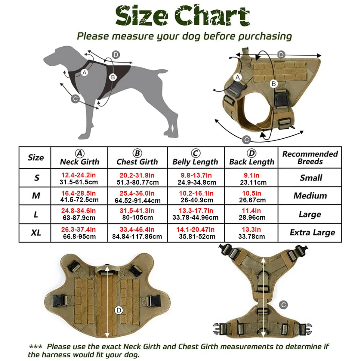 Tactical Dog Harness Leash Set Dog Collar Military Large Tactical Vest for German Shepherd Pet Accessories for Medium Large