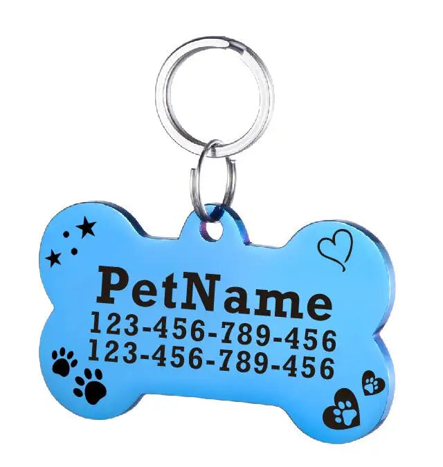 Dog ID Tag For Pet Collar Stainless Stee Accessories Personalized Puppy Cat Dog ID Tag Customized Pet Products Supplies