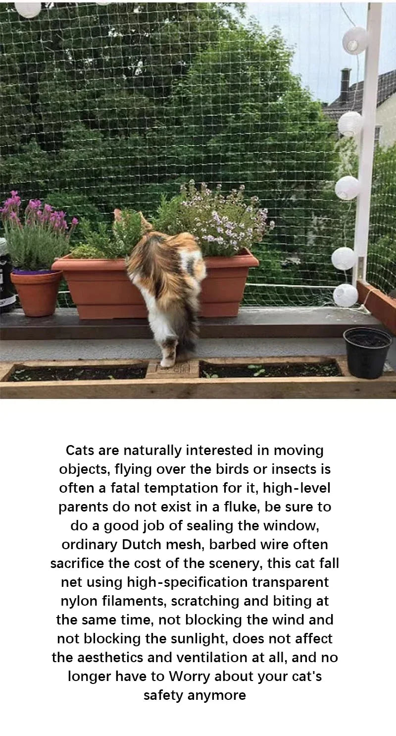 New Pet Protective Cover Cat Dog Net Plastic Nylon Steel Wire Grid Garden Balcony Safety Fall Prevention Netting Pet Products