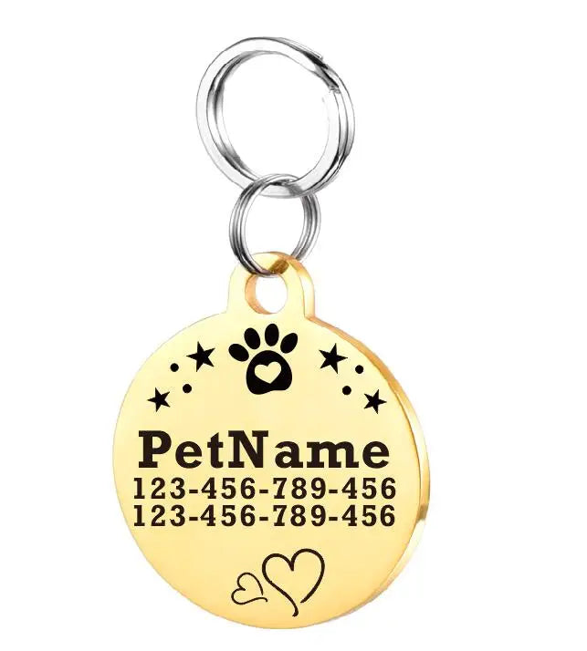 Dog ID Tag For Pet Collar Stainless Stee Accessories Personalized Puppy Cat Dog ID Tag Customized Pet Products Supplies