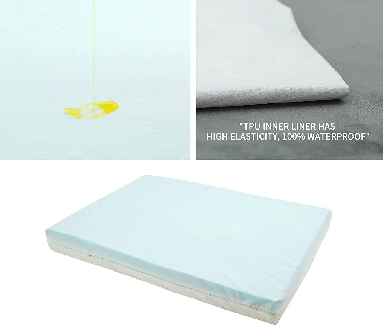 Orthopedic Dog Bed Waterproof Deluxe Plush Dog Beds with Removable Washable Cover Anti-Slip Bottom Pet Sleeping Mattress