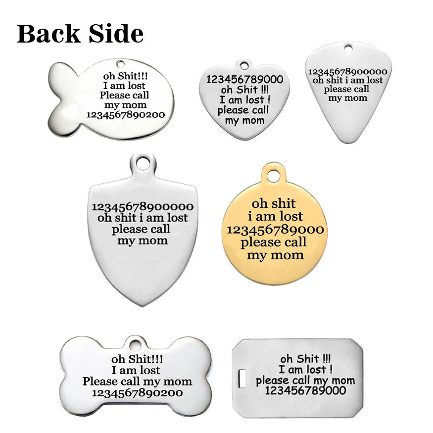 Dog ID Tag For Pet Collar Stainless Stee Accessories Personalized Puppy Cat Dog ID Tag Customized Pet Products Supplies