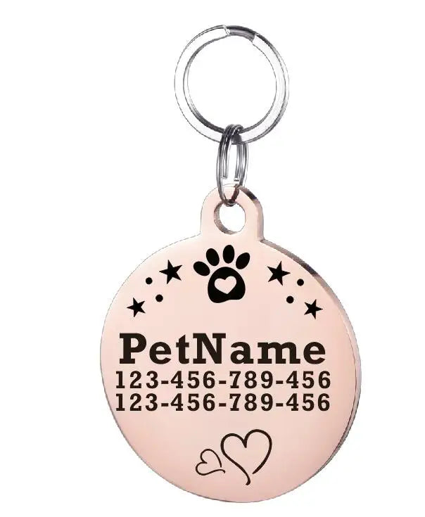 Dog ID Tag For Pet Collar Stainless Stee Accessories Personalized Puppy Cat Dog ID Tag Customized Pet Products Supplies
