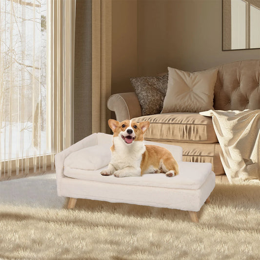 Elevated Nordic Pet Bed – Waterproof Sofa-Style Bed with Sturdy Wood Legs