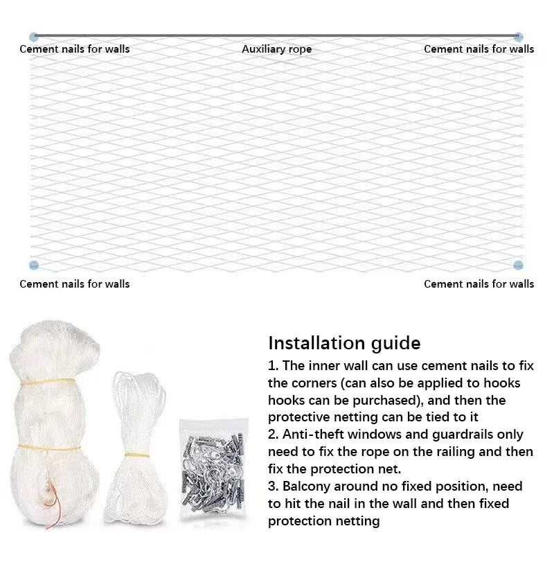 New Pet Protective Cover Cat Dog Net Plastic Nylon Steel Wire Grid Garden Balcony Safety Fall Prevention Netting Pet Products