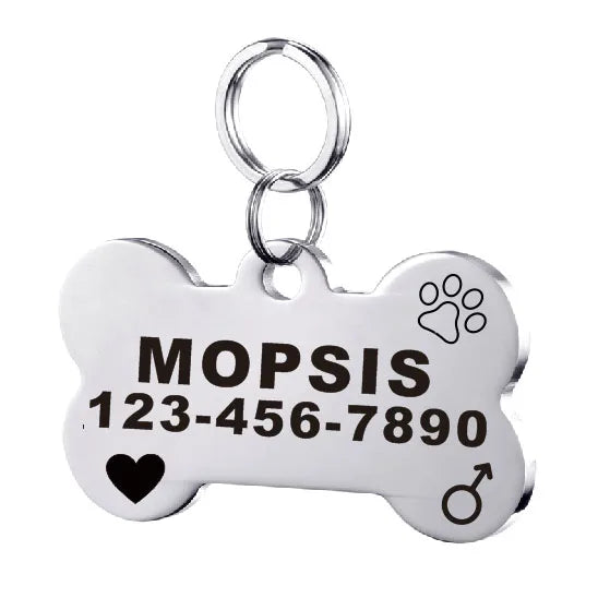 Dog ID Tag For Pet Collar Stainless Stee Accessories Personalized Puppy Cat Dog ID Tag Customized Pet Products Supplies